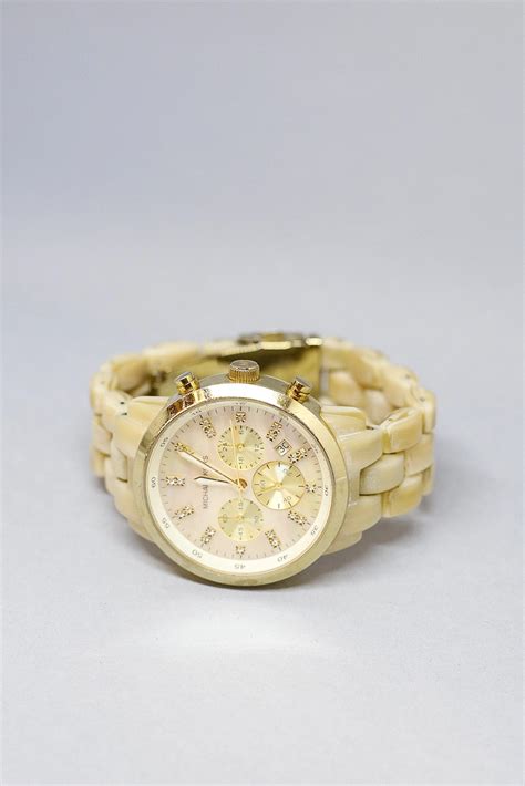 Relógio Michael Kors Madrepérola Dourado e Bege MK 5217